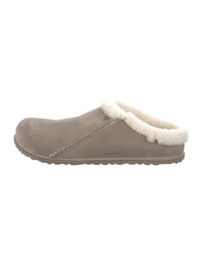 Pre-owned Birkenstock Suede Slippers In Neutrals