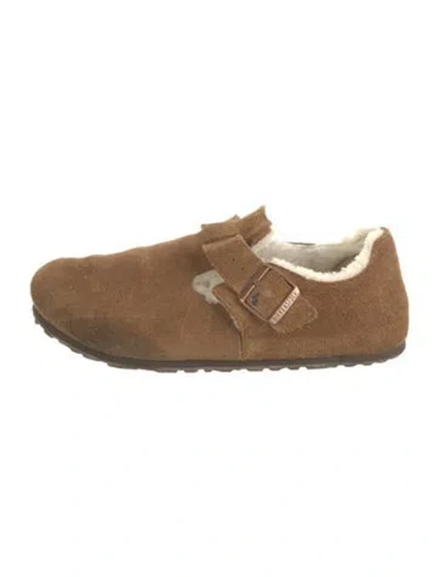 Pre-owned Birkenstock Suede Slippers In Neutrals