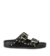 Birkenstock Suede Studded Arizona Sandals In Black