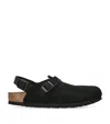 Birkenstock Tokio Suede Leather Slides In Black