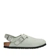 Birkenstock 'tokio' Light Blue Mules With Buckles On The Front And Back In Green