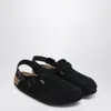Birkenstock Suede Tokyo Ciabatta In Black
