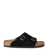 Birkenstock Zurich Suede Sandals In Black