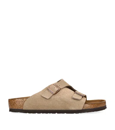 Birkenstock Suede Zürich Sandals In Brown