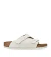 Birkenstock Zurich Suede Leather Slides In White