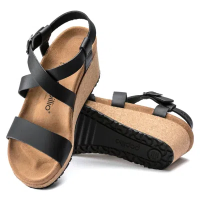 Birkenstock Sybil Leather Wedge Sandals - Medium/narrow In Black