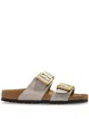 Birkenstock Sydney Cushion-buckle Slides In Taupe
