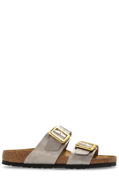 Birkenstock Sydney Cushion-buckle Slides In Beige