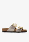 Birkenstock Sydney Cushion-buckle Slides In Taupe