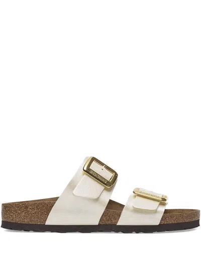 Birkenstock Sydney Cushion-buckle Double Strap Slides In White