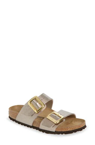 Birkenstock Sydney Luxe Buckle Slide Sandal In Gray