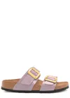 Birkenstock Arizona Hammered Big Buckle Slide Sandal In Lilac