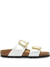 Birkenstock Arizona Big Buckle High Shine Hammered Sandals Antique White