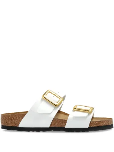 Birkenstock Arizona Big Buckle High Shine Hammered Sandals Antique White