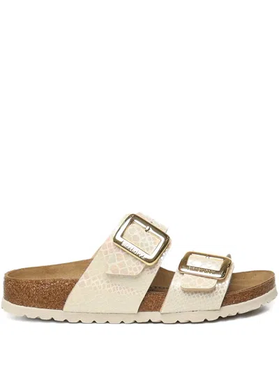 Birkenstock Sydney Snakeskin Buckle Sandals In Neutral