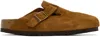 Birkenstock Tan Narrow Boston Soft Footbed Loafers In Mink