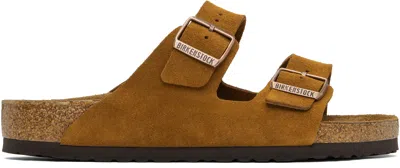 Birkenstock Tan Regular Arizona Soft Footbed Sandals In Mink