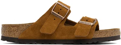 Birkenstock Tan Regular Arizona Soft Footbed Sandals In Mink