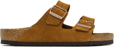 Birkenstock Tan Regular Arizona Soft Footbed Sandals In Mink Suede