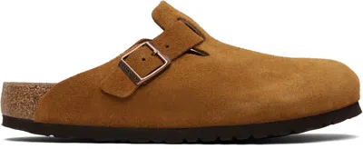 Birkenstock Tan Regular Boston Soft Footbed Slip-on Loafers In Brown