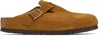 Birkenstock Tan Regular Boston Soft Footbed Slip-on Loafers In Brown