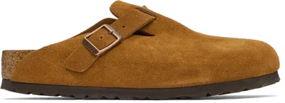 Birkenstock Tan Regular Boston Soft Footbed Slip-on Loafers In Brown