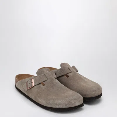 Birkenstock Taupe Boston Sandal In Suede