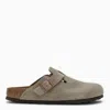 BIRKENSTOCK TAUPE BOSTON SANDAL IN SUEDE