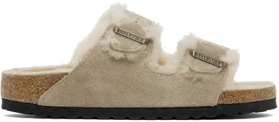 Birkenstock Arizona Shearling & Suede Sandals In Grey