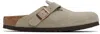 Birkenstock Taupe Narrow Boston Soft Footbed Slip-on Loafers In Taupe