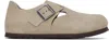 Birkenstock Womens London Suede Clog Shoes In Taupe