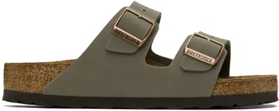 Birkenstock Taupe Regular Arizona Sandals In Stone