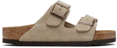 Birkenstock Taupe Regular Arizona Suede Leather Sandals In Multi