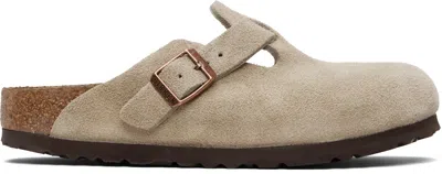 Birkenstock Taupe Regular Boston Soft Footbed Slip-on Loafers In Brown