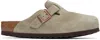 Birkenstock Taupe Regular Boston Soft Footbed Slip-on Loafers In Taupe Suede