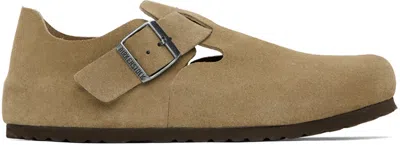 Birkenstock Taupe Regular London Loafers In Taupe Suede