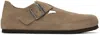 Birkenstock Taupe Regular London Loafers In Taupe Suede