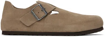 Birkenstock Taupe Regular London Loafers In Taupe Suede