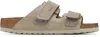 Birkenstock Taupe Regular Uji Sandals In Taupe Suede/nubuck