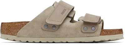 Birkenstock Taupe Regular Uji Sandals In Taupe Suede/nubuck