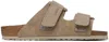 Birkenstock Kyoto Touch-strap Leather Sandals In Taupe Suede/nubuck