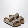 Birkenstock Taupe Suede Arizona Slide
