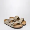 Birkenstock Taupe Suede Arizona Slide