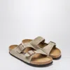Birkenstock Taupe Suede Arizona Slide