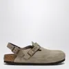 Birkenstock Taupe Suede Tokyo Slipper In Beige