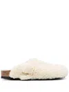 Birkenstock Boston Shearling Slippers In White