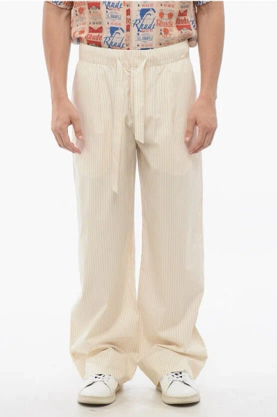 Birkenstock Tekla Striped Cotton Pants With Drawstring Waist In Neutral