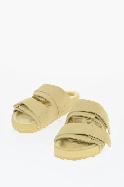 BIRKENSTOCK TEKLA X BIRKENSTOCK SUEDE DOUBLE BAND SANDALS WITH SHEARLING
