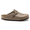 Birkenstock Mens Leather Slip On Slip-on Shoes In Brown