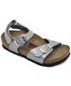 Birkenstock Toddler Girls' Rio Birko-flor Sandals From Finish Line In Silver